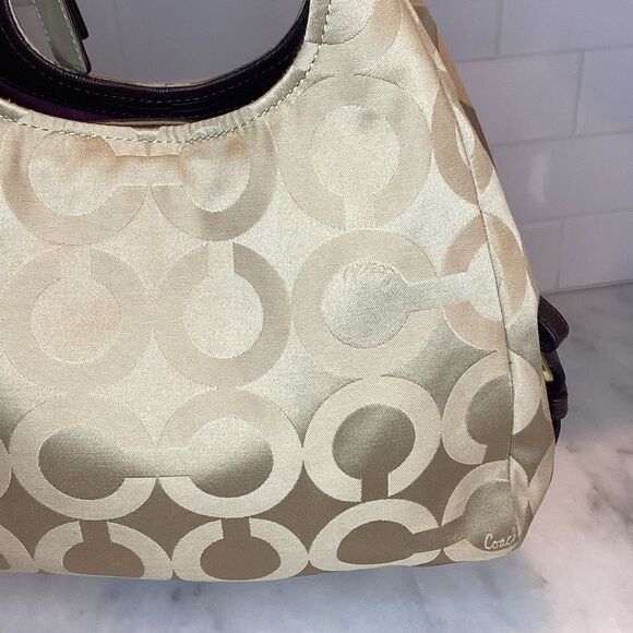 Coach Madison Maggie OpArt Gold/Tan Hobo Bag - Picture 5 of 16